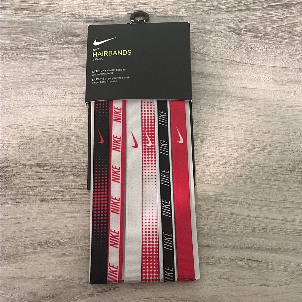 Nike Hairbands 6-Pack in Black, White, and Pink